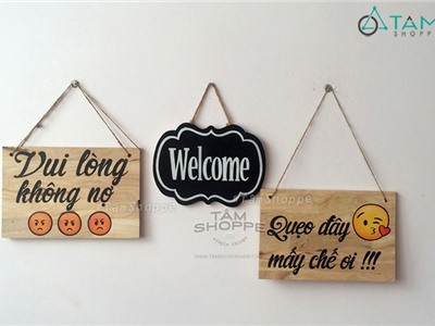 Bộ bảng hiệu gỗ treo Shop